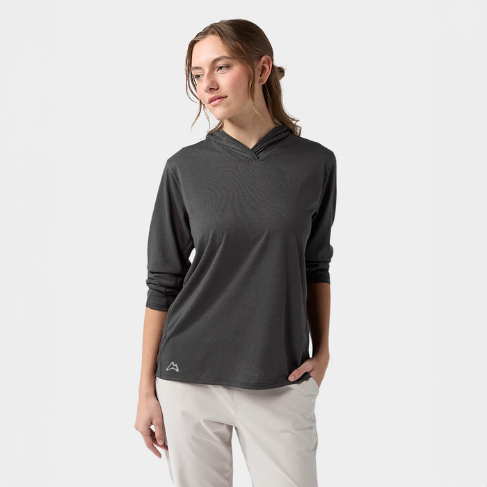 AllTrails x Stio Women's Divide Hooded Pullover - Abyss Heather Midlayer Stio