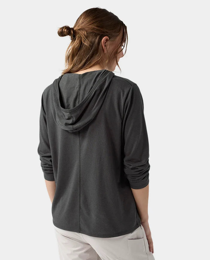 AllTrails x Stio Women's Divide Hooded Pullover - Abyss Heather Midlayer Stio