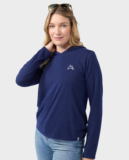 AllTrails x Stio Women's Divide Hooded Pullover - Mountain Shadow Heather Midlayer Stio
