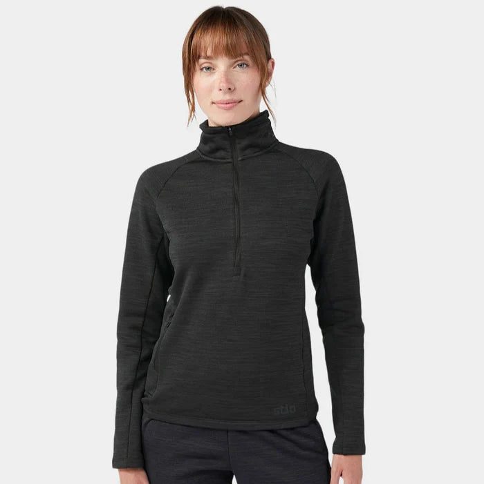 AllTrails x Stio Women's Glide Power Stretch Half Zip - Abyss Heather Midlayer Stio