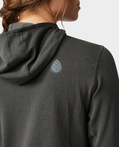 AllTrails x Stio Women's Trax Power Grid Half Zip Hoodie - Raven Midlayer Stio
