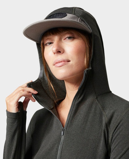 AllTrails x Stio Women's Trax Power Grid Half Zip Hoodie - Raven Midlayer Stio