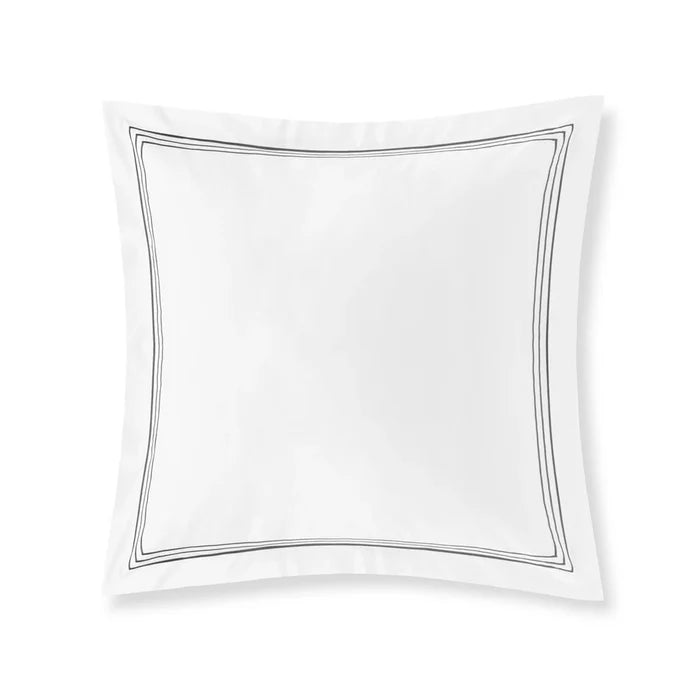 Alvorada grey euro pillocase sham on a white background