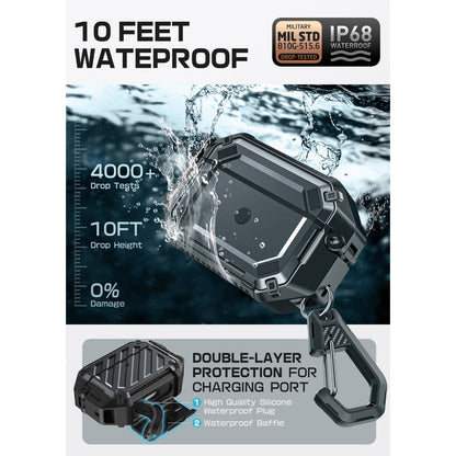 Apple AirPods Pro  1 & 2  Unicorn Beetle PRO Rugged Case Waterproof Case –Black