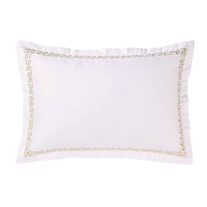 Ares Champagne Pillowcase and Cushion on a white background
