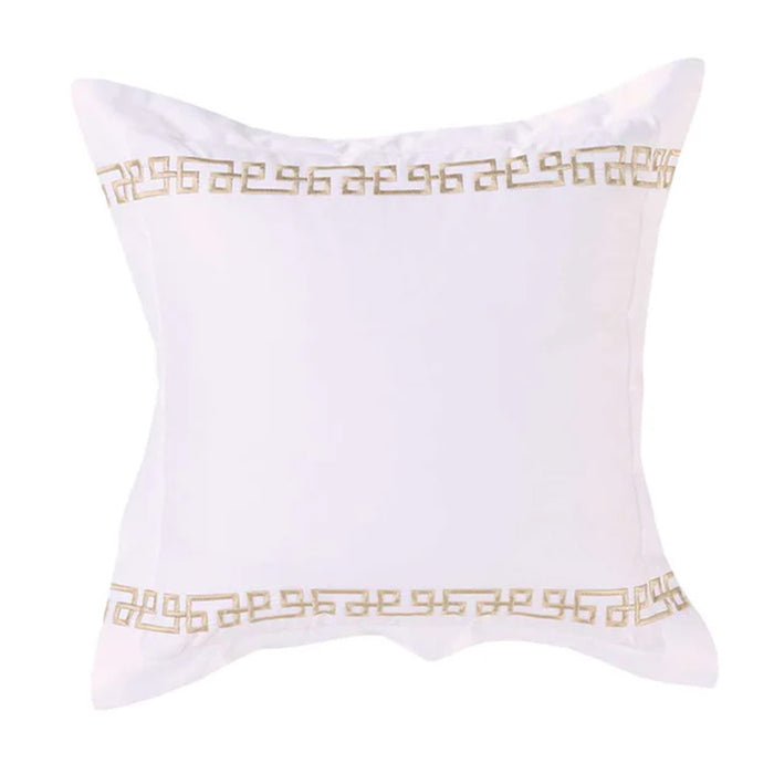 Ares Champagne Pillowcase and Cushion on a white background