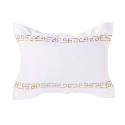 Ares Champagne Pillowcase and Cushion on a white background