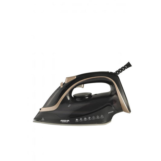 Arshia Steam Iron Soleplate Auto Shut Off Anti Drip, 2830Watts, Black & Gold