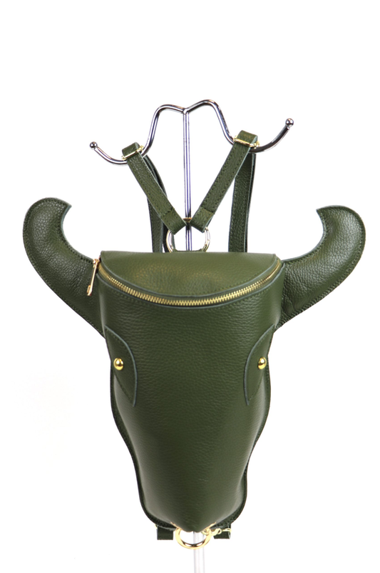 Bagitali Cow Head Backpack - Olive