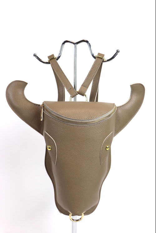 Bagitali Cow Head Backpack - Taupe