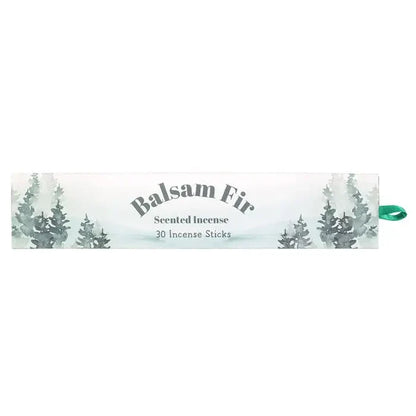 Forager Provisions Balsam Fir Incense Sticks, 30-pack, evergreen aroma, box features fir tree artwork, natural home fragrance.