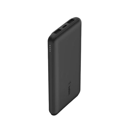 Black power bank on a white background