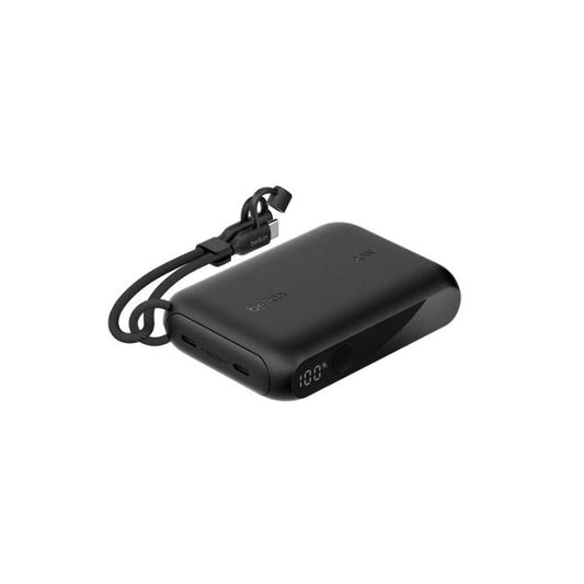 Belkin Boost Charge Power Bank 10000Mah, Display, PD 20Watts with USB-C Cable, Black