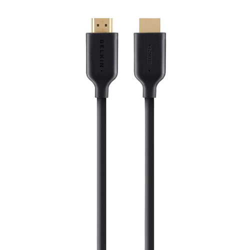 Black HDMI cable with Belkin branding on a white background
