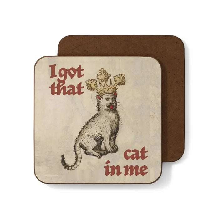 Medieval cat coaster by Betiobca—funny cat gift, perfect quirky decor for cat lovers and medieval design fans.