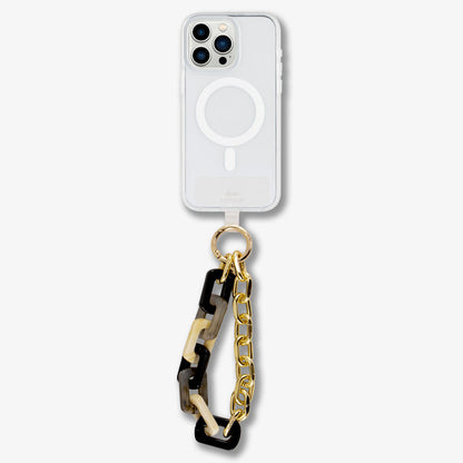 Black Marble Chain Phone Wristlet
