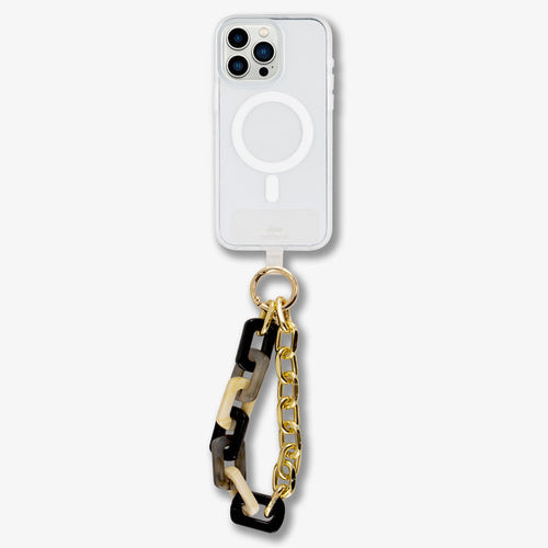 Black Marble Chain Phone Wristlet