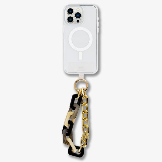 Black Marble Chain Phone Wristlet
