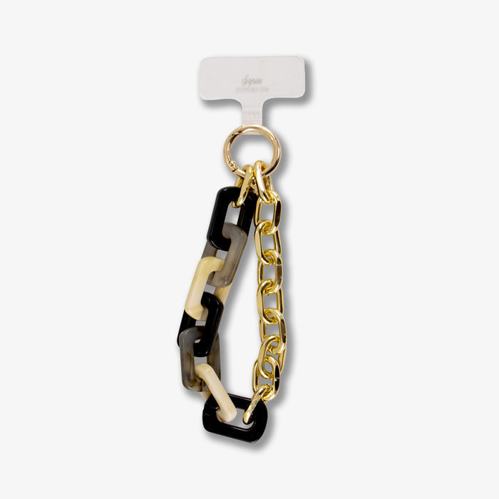 Black Marble Chain Phone Wristlet