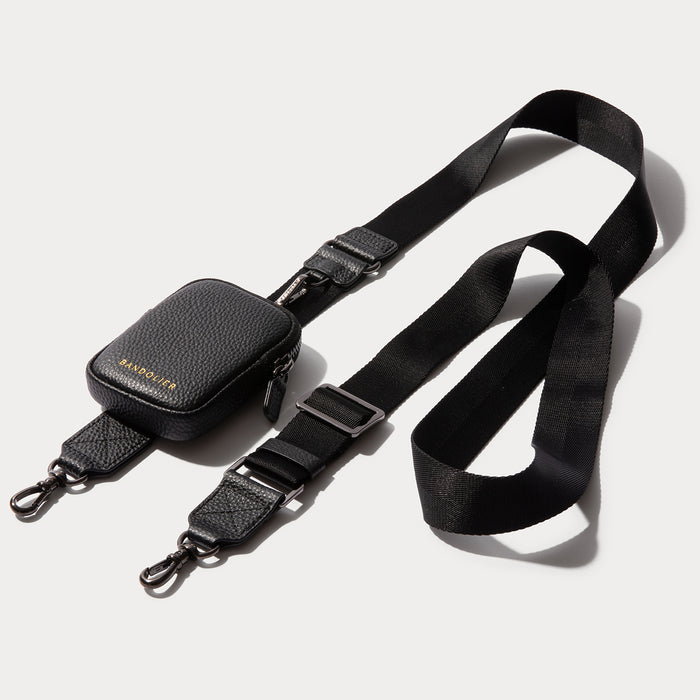 Bodie Crossbody Strap Only with Mini Zip Pouch - Black/Pewter