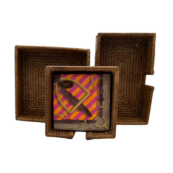 Brown Rattan Napkin Holders