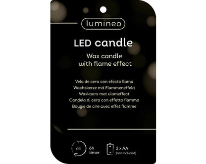 Brown Shaped Wax LED Candle - 23cm