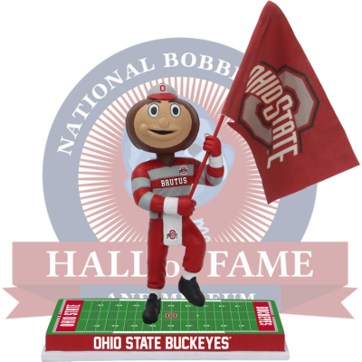 Brutus Buckeye Ohio State Buckeyes Flag Bobblehead (Presale)