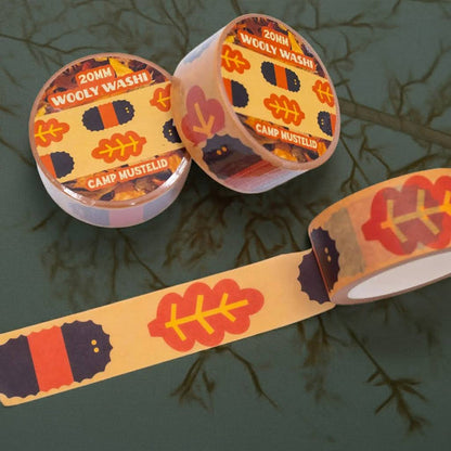 Forager Provisions LTD Camp Mustelid decorative washi tape rolls featuring fly-fishing inspired Woolly Bugger patterns.