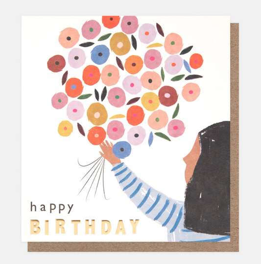 Caroline Gardner Flower Bouquet Happy Birthday Greetings Card