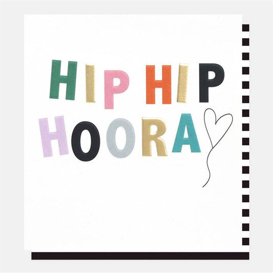 Caroline Gardner Hip Hip Hooray Heart Balloon Greetings Card