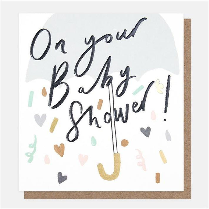 Caroline Gardner On Your Baby Shower Umbrella Confetti Greetings Card
