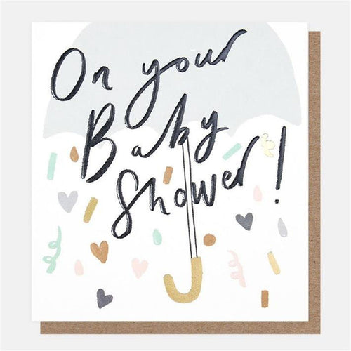 Caroline Gardner On Your Baby Shower Umbrella Confetti Greetings Card