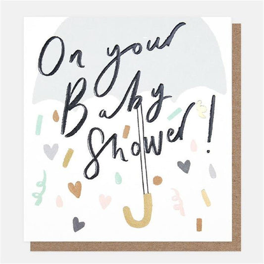 Caroline Gardner On Your Baby Shower Umbrella Confetti Greetings Card
