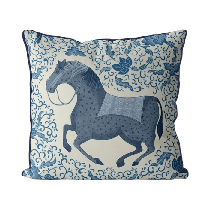 Chinoiserie Horse Pillow