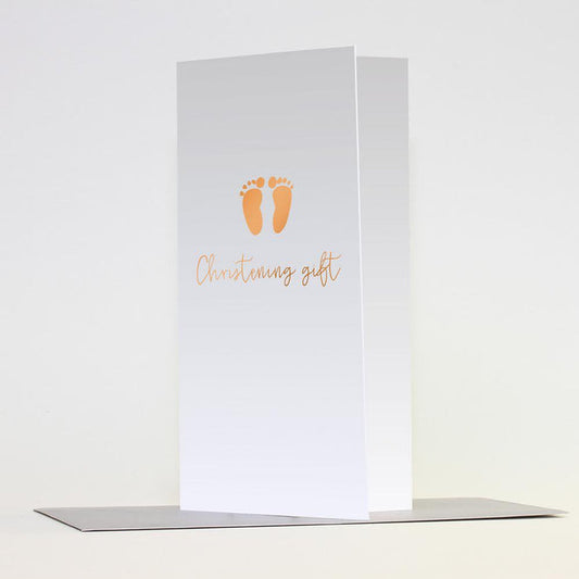 Christening Baby Feet Gift Wallet Card