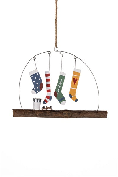 Christmas Tin Four Jolly Stockings Hanger