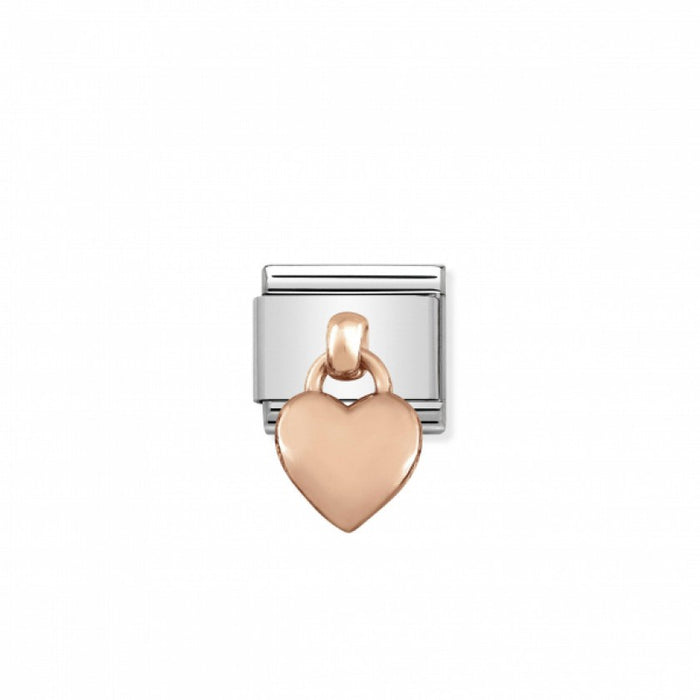 Classic Link Charm 9K Rose Gold Heart Pendant Charm