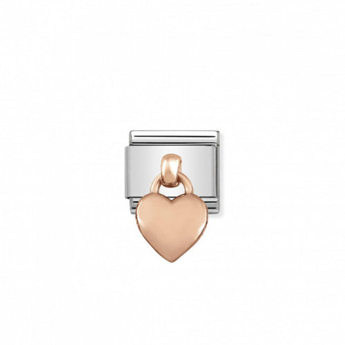 Classic Link Charm 9K Rose Gold Heart Pendant Charm