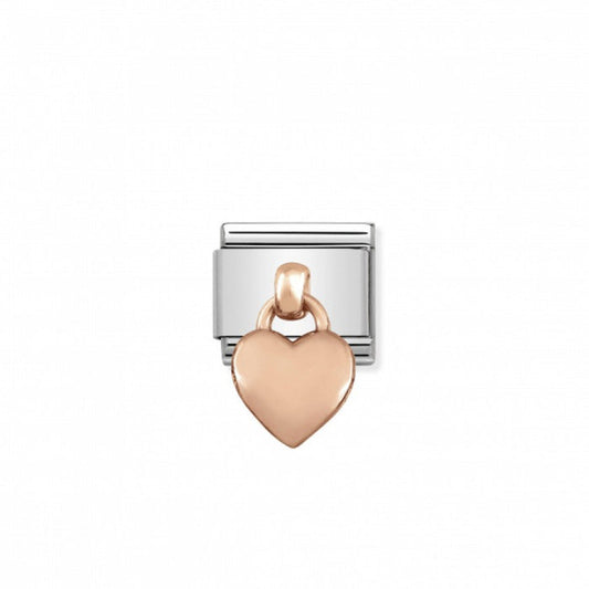 Classic Link Charm 9K Rose Gold Heart Pendant Charm