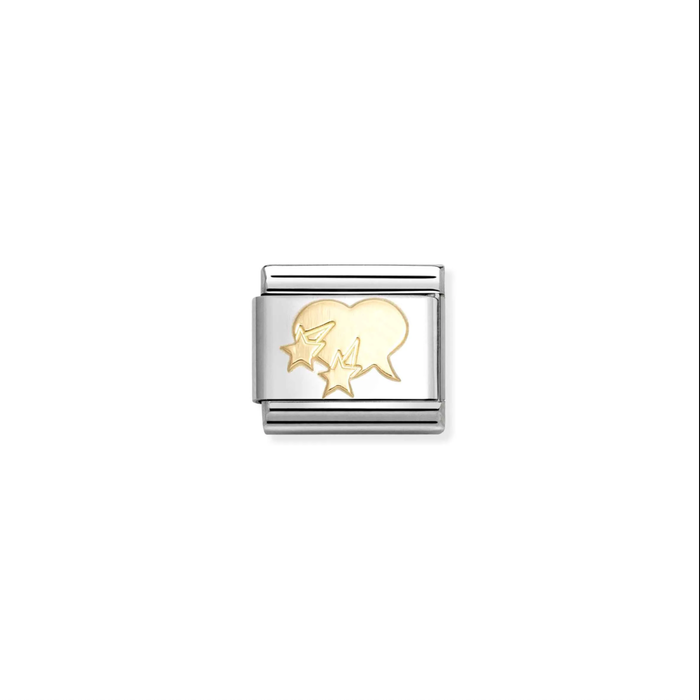Classic Love Stainless Steel 18K Gold Comic Heart