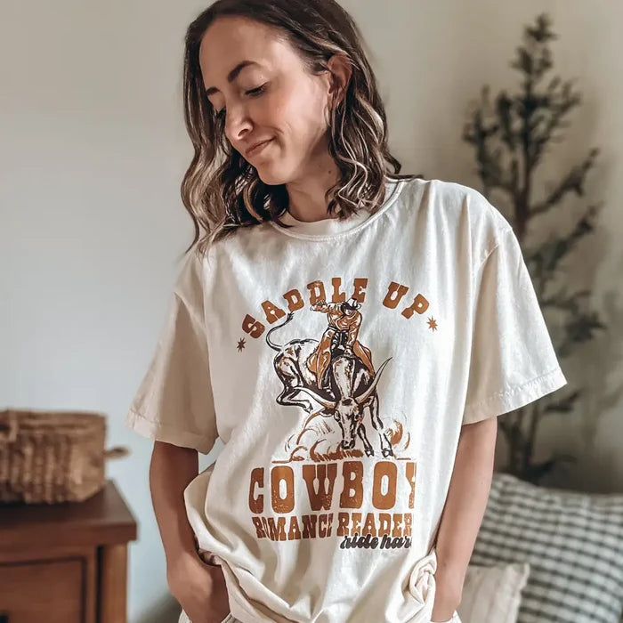 Cowboy Romance Readers Heavy Weight Tee Shirt