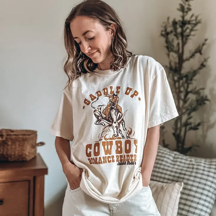 Cowboy Romance Readers Heavy Weight Tee Shirt