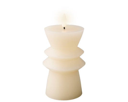 Cream Shaped Wax LED Candle - 15cm