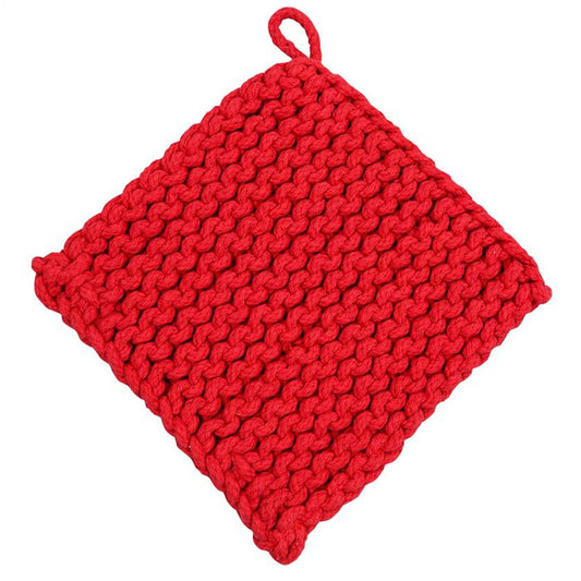 Crocheted Pot Holder RED