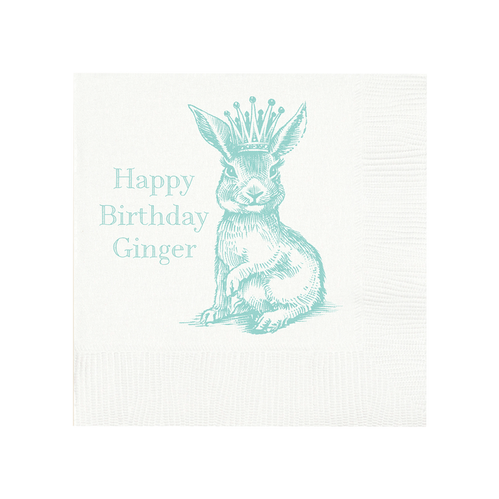 Customizable Royal Bunny Beverage Napkins