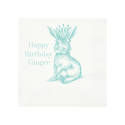 Customizable Royal Bunny Beverage Napkins