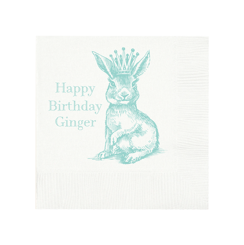 Customizable Royal Bunny Beverage Napkins
