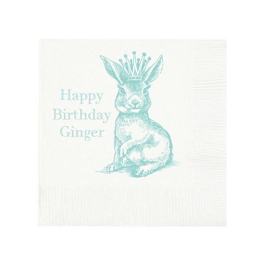 Customizable Royal Bunny Beverage Napkins