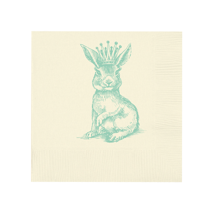 Customizable Royal Bunny Beverage Napkins