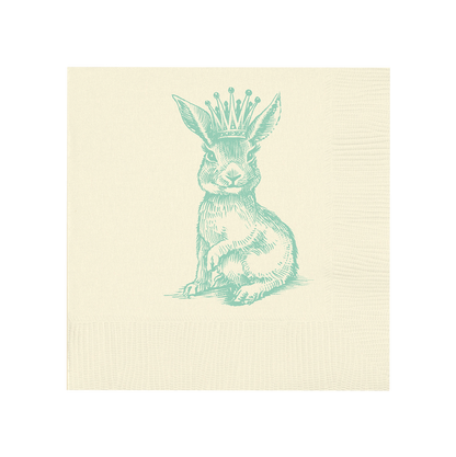 Customizable Royal Bunny Beverage Napkins